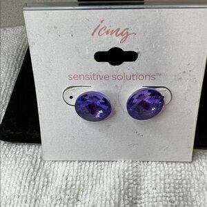 Icing Vibrant Purple Gem Earrings